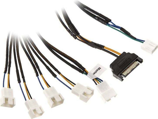 Akasa FLEXA FP5S 4-Pin pwm - 15-Pin Sata / 4-Pin pwm Cablu 0.45m Negru (AK-CBFA07-45)