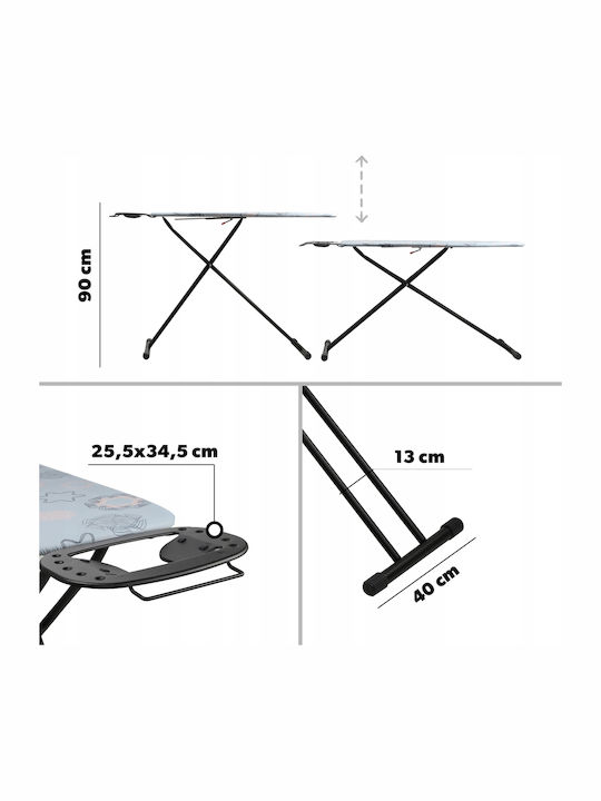 Kadax Bügelbrett für Dampfbügeleisen Zusammenklappbar 120x38cm