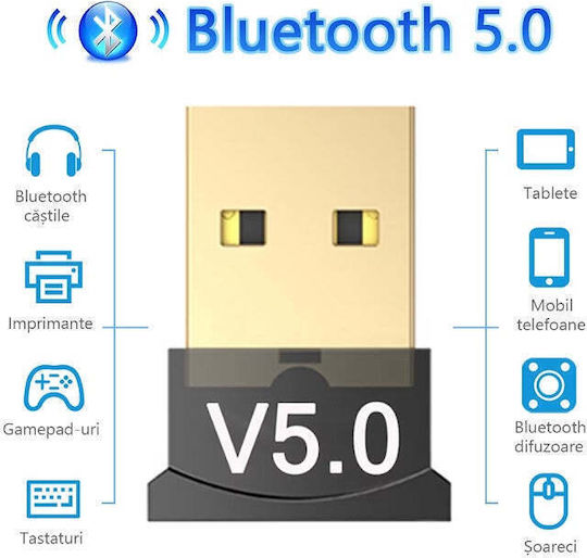 USB15276 USB Bluetooth 5.0 Адаптер Черен