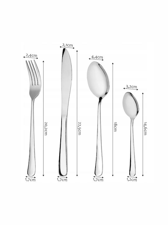 Kadax Set de Tacâmuri Inoxidabil Argintiu 24buc
