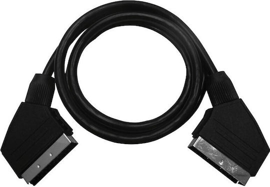 Cable Scart male - Scart male 1.2m Black DM-2705-1.2