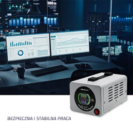 Qoltec Avr Compact Σταθεροποιητής Τάσης 1000VA με 1 Πρίζα Ρεύματος