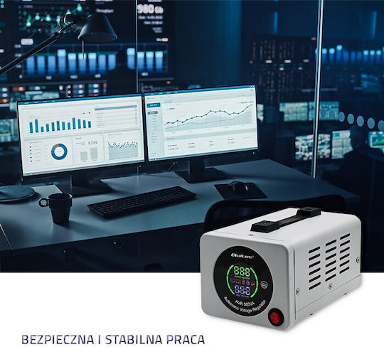 Qoltec Avr Compact Σταθεροποιητής Τάσης 500VA με 1 Πρίζα Ρεύματος