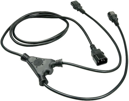 Lindy IEC C14 - IEC C13 Cable 1m Μαύρο 30363