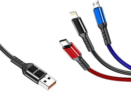 Awei USB to Lightning / Type-C / micro USB Cable Πολύχρωμο (CTK-AWEI-CL-971)