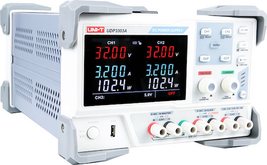 Uni-T UDP3303A Τροφοδοτικό Πάγκου με 3 Κανάλια 2x 0~32V/5A 1x 5V/3A