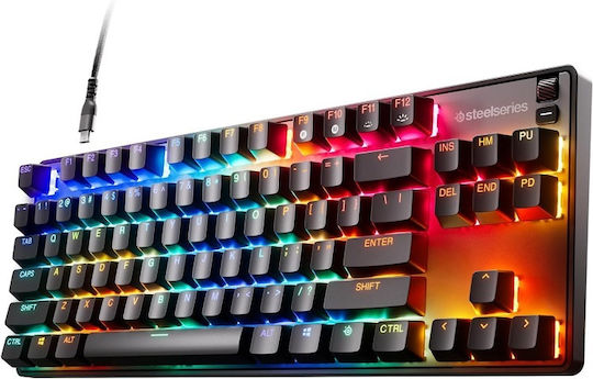 SteelSeries Apex 9 TKL Οπτικό Gaming Πληκτρολόγιο με SteelSeries OptiPoint διακόπτες και RGB φωτισμό (Αγγλικό US)