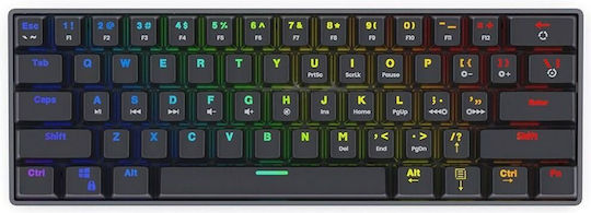 Savio Blackout Gaming Μηχανικό Πληκτρολόγιο 60% με Outemu Brown διακόπτες και RGB φωτισμό (Αγγλικό US)