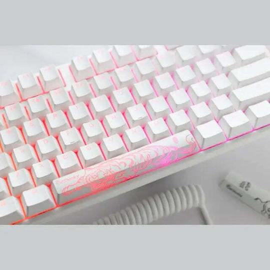 Ducky One 3 TKL Гейминг Механична Клавиатура Без ключове с Cherry MX Speed Silver суичове и RGB подсветка (Английски US) Pure White
