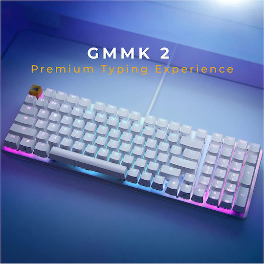 Glorious PC Gaming Race GMMK 2 Gaming Mechanical Keyboard with Glorious Fox switches and RGB lighting (English US) White
