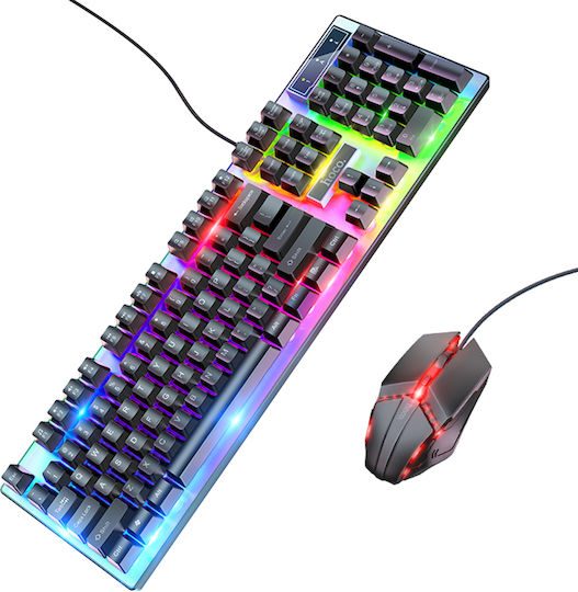 Hoco GM18 Luminous Σετ Gaming Πληκτρολόγιο με RGB φωτισμό & Ποντίκι (Αγγλικό US)