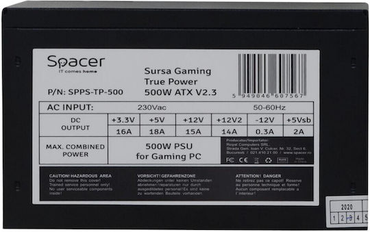 Spacer TP500 500W Schwarz Computer-Netzteil Voll verkabelt
