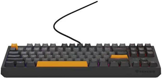 Genesis Thor 230 TKL Gaming Mechanical Keyboard Tenkeyless with Outemu Red switches and RGB lighting (English US) Anchor Gray Positive