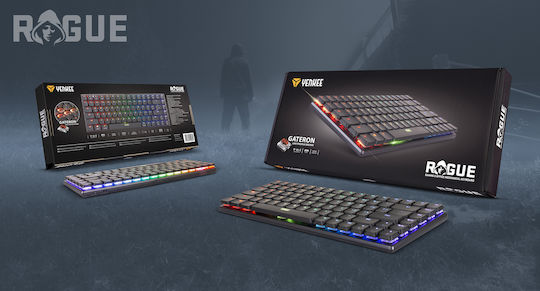 Yenkee YKB 3700US Rogue Ασύρματο Gaming Μηχανικό Πληκτρολόγιο με Gateron Brown διακόπτες και RGB φωτισμό (Αγγλικό US)