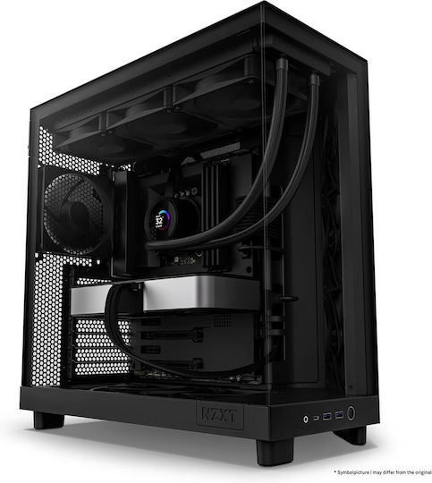 NZXT H6 Flow Gaming Midi Tower Κουτί Υπολογιστή με Πλαϊνό Παράθυρο Μαύρο