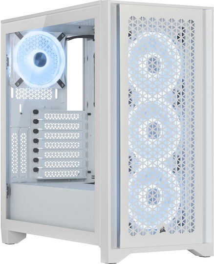 Corsair 4000D RGB Airflow Gaming Midi-Turm Computergehäuse mit Seitenfenster Weiß
