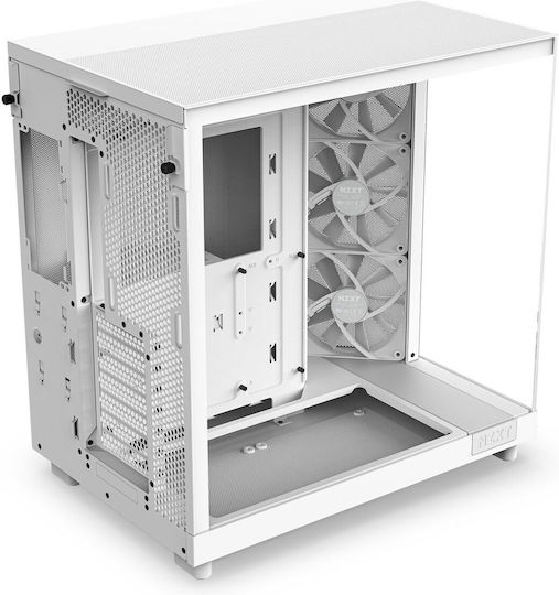 NZXT H6 Flow Gaming Midi Tower Computer Case with Side Window White