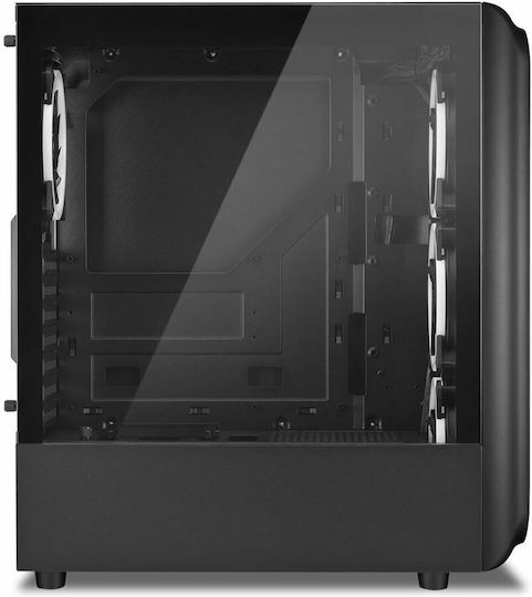 Sharkoon TK5M Gaming Midi Tower Computer Case with Side Window and RGB Lighting Black