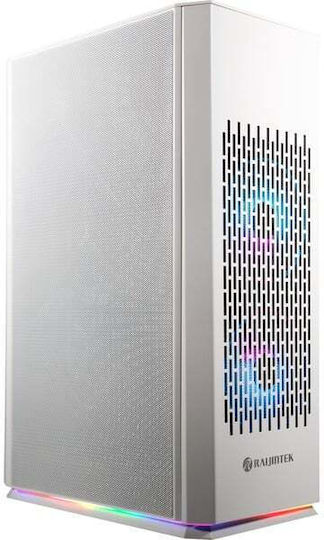 Raijintek Ophion Elite Gaming Mini-Turm Computergehäuse mit Seitenfenster Weiß