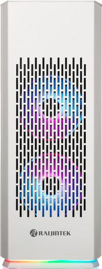 Raijintek Ophion Elite Gaming Mini-Turm Computergehäuse mit Seitenfenster Weiß