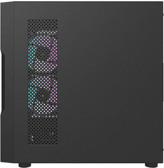 Darkflash DK431 Gaming Midi-Turm Computergehäuse mit Seitenfenster Schwarz