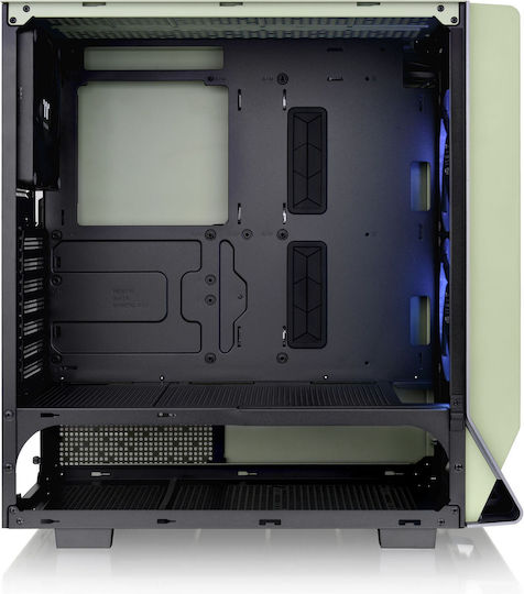 Thermaltake Ceres 300 TG Геймърско бюро Midi Tower Компютърна кутия със страничен прозорец и RGB осветление Зелен