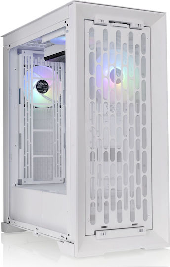 CTE T500 TG ARGB Snow Gaming Full Tower Computer Case with Side Window White