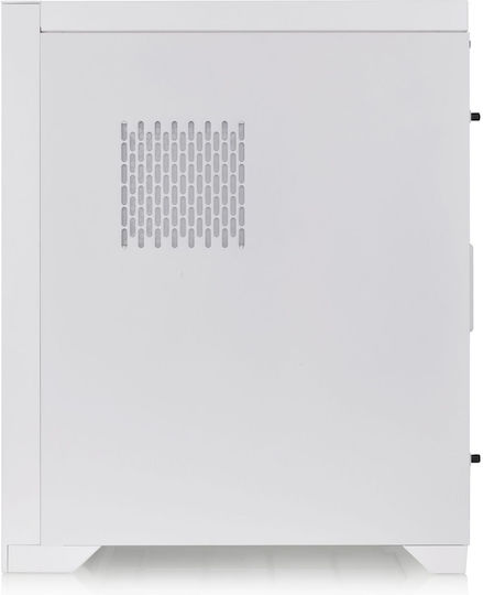 CTE T500 TG ARGB Snow Gaming Full Tower Computer Case with Side Window White
