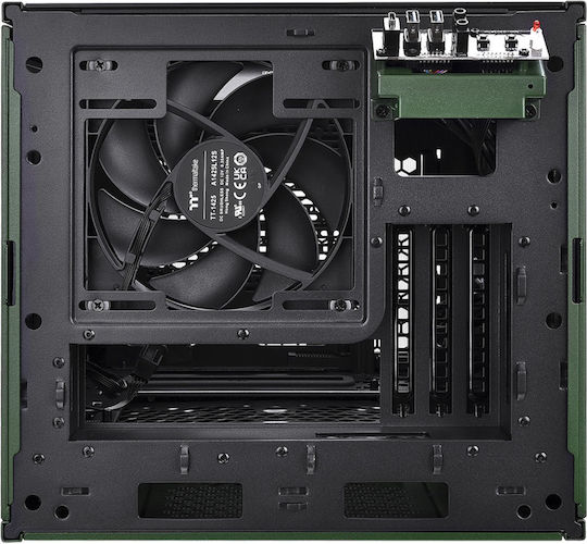 Thermaltake The Tower 200 Snow Mini Chassis Гейминг Мини кула Компютърна кутия със страничен прозорец Състезателно зелено