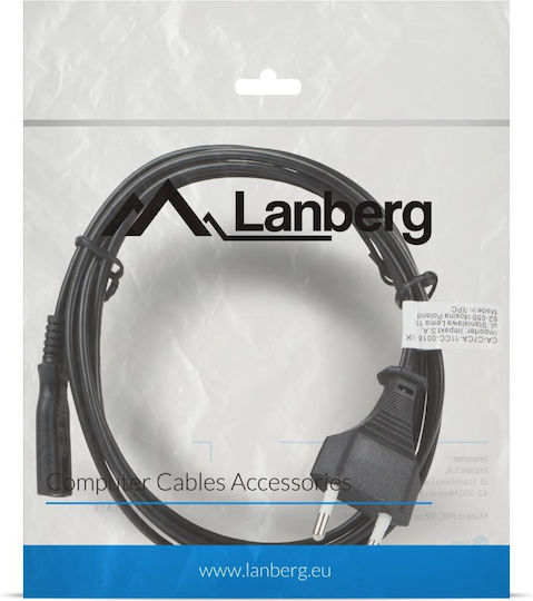 Lanberg Euro - IEC C7 Cable 1.8m Black (CA-C7CA-11CC-0018-BK)