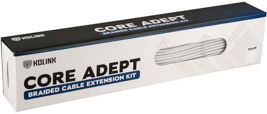 Kolink Core Adept Braided Cable Extension Kit White