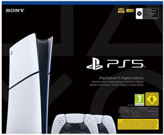 Sony PlayStation 5 Slim Digital 1TB with Second DualSense (Official Bundle)