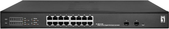 Level One GES-2118P L2 PoE+ Switch με 16 Θύρες Gigabit (1Gbps) Ethernet και 2 SFP Θύρες