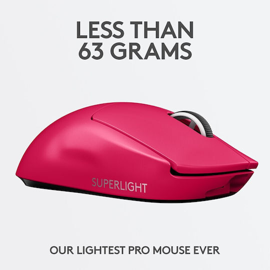 Logitech Pro X Superlight Ασύρματο Gaming Ποντίκι 25400 DPI Ροζ