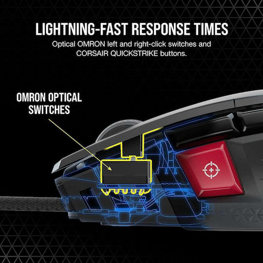 Corsair M65 RGB Ultra Tunable FPS Gaming Ποντίκι 26000 DPI Μαύρο