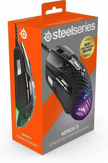 SteelSeries Aerox 5 RGB Mouse de Gaming 18000 DPI Negru Mat