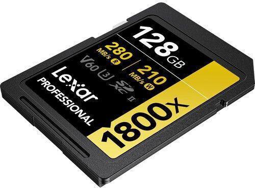 Lexar Professional 1800x SDXC 128GB U3 V60 UHS-II 280MB/s with Adapter