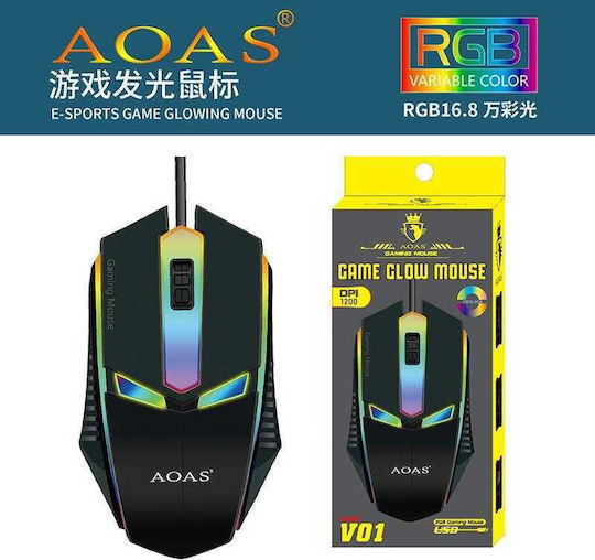 Aoas Aoas V01 RGB Gaming Ποντίκι Μαύρο