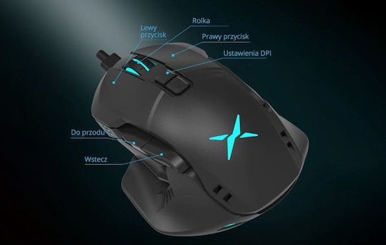 Delux M629BU RGB Gaming Gaming Maus 6200 DPI Schwarz