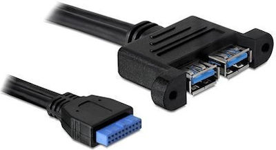 DeLock USB 3.0 pinheader female - 2x USB-A 3.0 female