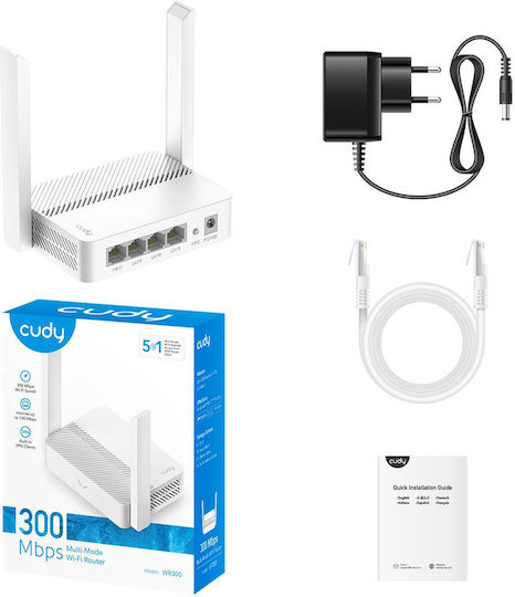 Cudy WR300 v1 Ασύρματο Router Wi‑Fi 4 με 2 Θύρες