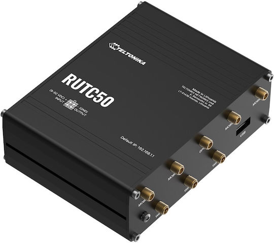 Teltonika RUTC50 v1 Wireless 5G Router Wi‑Fi 5 with 4 Gigabit Ethernet LAN Connections