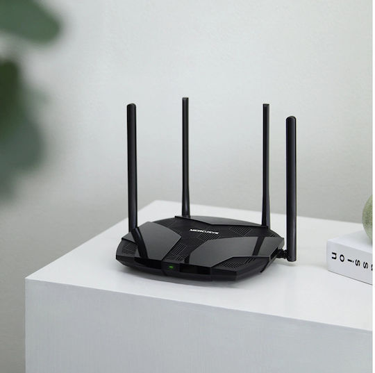 Mercusys MR80X v3 Drahtlos Router Wi-Fi 6 mit 3 Anschlüssen Gigabit Ethernet