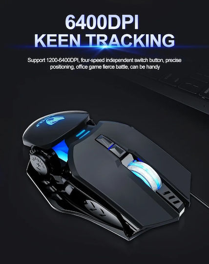 T-Wolf G530 Gaming Ποντίκι 6400 DPI Μαύρο