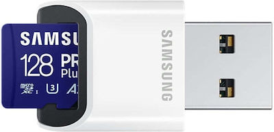 Samsung Pro Plus (2023) microSDXC 128GB Class 10 U3 V30 A2 UHS-I με USB Reader