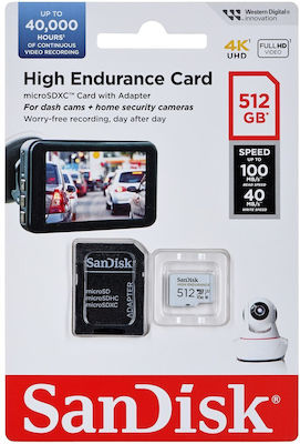 Sandisk High Endurance microSDXC 512GB Class 10 with Adapter