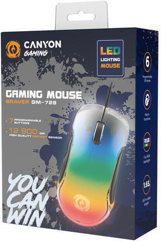 Canyon Canyon Shadder RGB Gaming Gaming Maus 12800 DPI Schwarz