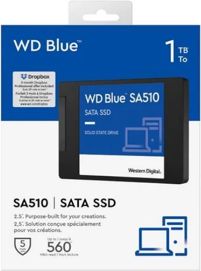 Western Digital SA510 SSD 1TB Type 2.5'' With SATA III Connection WDS100T3B0A