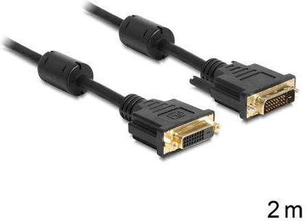 DeLock 83186 2m DVI-D male to DVI-D female Cable Black (83186)