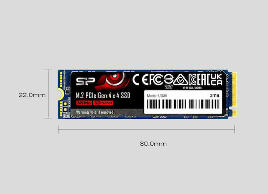 Silicon Power UD85 SSD 1TB τύπου M.2 με σύνδεση PCI Express 4.0 SP01KGBP44UD8505